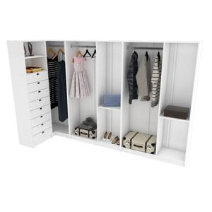 KIT CLOSET M141,142,143 GAVETAS, PRATELEIRAS M144.2021.B
