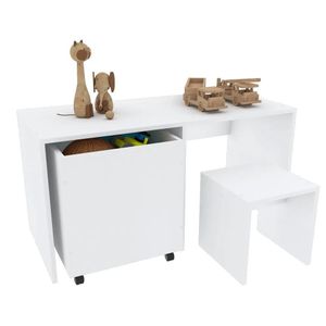 BAÚ COM RODAS E MESA COM BANCO PARA BRINCAR M157.2021.B