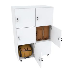 ARMÁRIO ESCANINHO 6 PORTAS COM RODINHAS M184.2021.B
