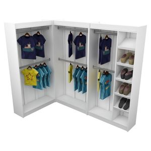 KIT LOJA, CLOSET, CABIDEIRO DUPLO E SAPATEIRA M29.2020.B 100% MDF