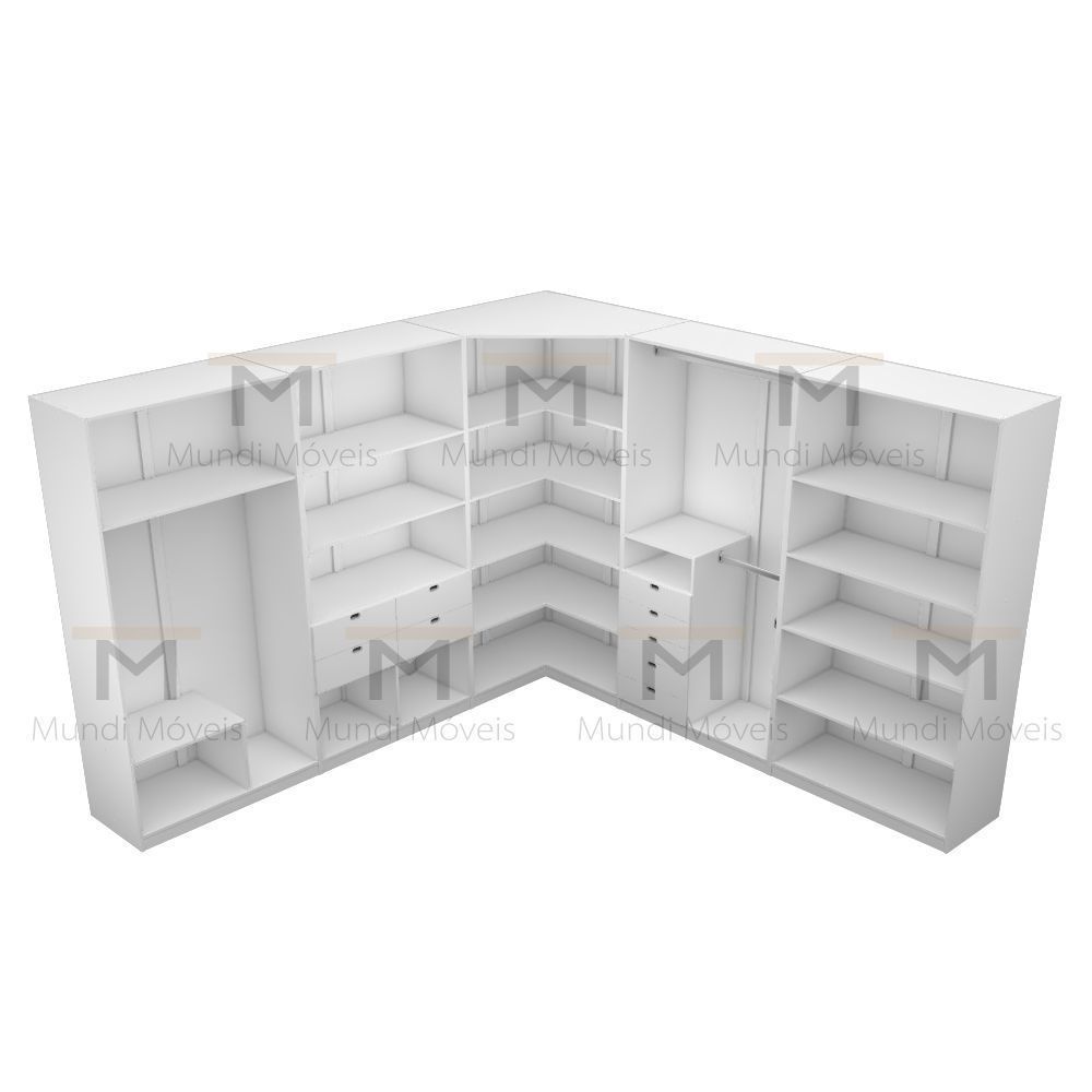 KIT CLOSET MODULAR M74.2021.B (M110,112,113,114,115) QUARTO Mundi Móveis