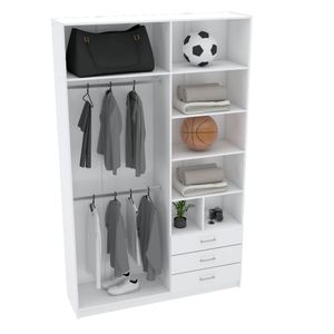 MÓDULO CLOSET CABIDEIRO, PRATELEIRAS + GAV. L150XP40XA240 M364.B