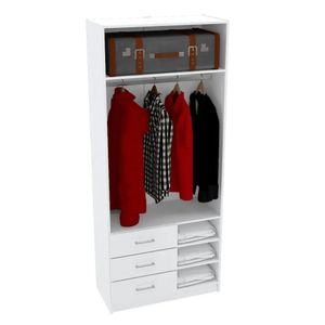 MÓDULO CLOSET CABIDEIRO + 3 GAVETAS E NICHOS M357.B