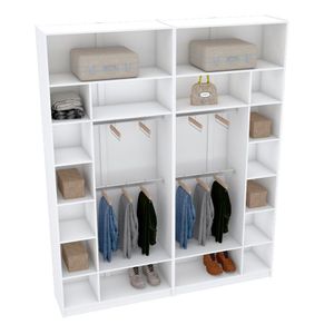 KIT CLOSET DOIS MÚDULOS A 2,40 100% MDF M523.B (CASA, COMÉRCIO)