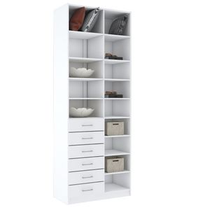 MÓDULO CLOSET GAVETEIRO PRATELEIRAS COM NICHOS M496.B