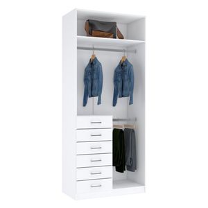 MÓDULO CLOSET COM 6 GAV. E CABIDEIRO DUPLO M406.B (A235XL100XP50)