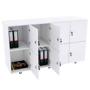 ESCANINHO GUARDA VOLUMES LOCKER 8 PORTAS COM RODÍZIO M520.B