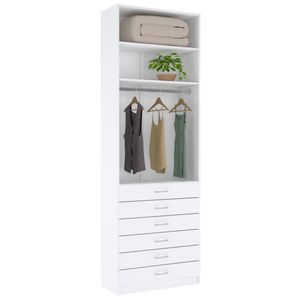 ARMÁRIO MÓDULO CLOSET 6 GAVETAS CABIDEIRO MISTO M525.B