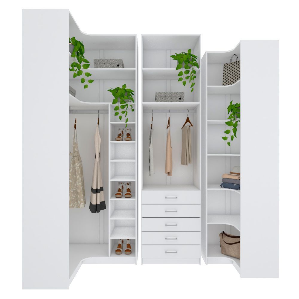 Guarda-Roupa Closet Modulado Valencia 4 Gavetas 199cm Rustic