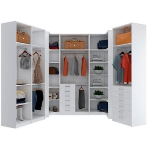 KIT CLOSET COM CABIDEIROS E GAVETREIRO A 2,50 M390.B