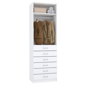 MÓDULO M597.B GAVETEIRO + CABIDEIRO 100% MDF (CLOSET, COMÉRCIO)