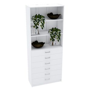 ARMÁRIO MODULAR 6 GAVETAS E PRATELEIRAS M598.B (CASA, LOJA)