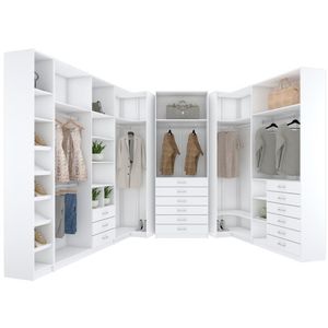 KIT CLOSET MÓDULOS SOLTOS A2,50 100% MDF M595.B (CLOSET, LOJA)
