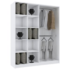 ARMÁRIO COLMÉIA 2 CABIDEIROS 10 NICHOS M535.B 100% MDF (CLOSET, LOJA)