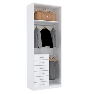 MÓDULO CLOSET COM 6 GAVETAS E CABIDEIRO DUPLO A250XL95XP50 M371.B