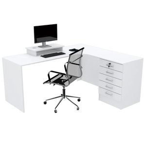 MESA DE TRABALHO COM GAVETEIRO EM L M M335.B